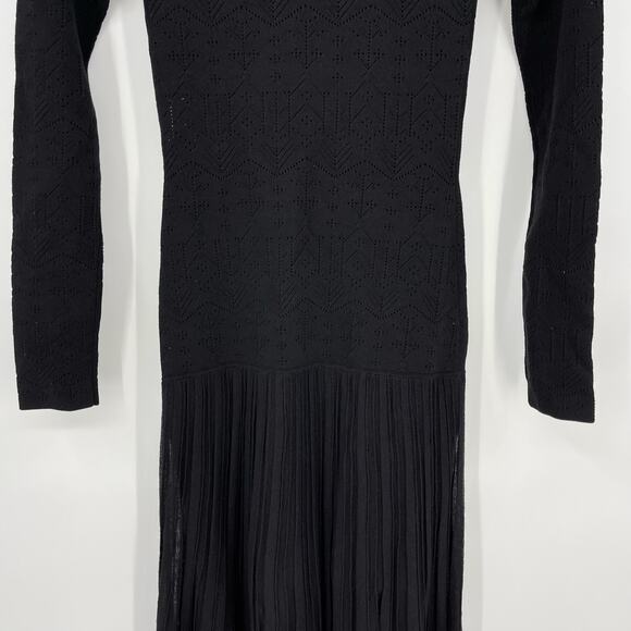 Isabel Marant | NWT Gisole Dress in Black Pointelle Knit A-line Maxi FR 34 US 2 - Picture 13 of 16